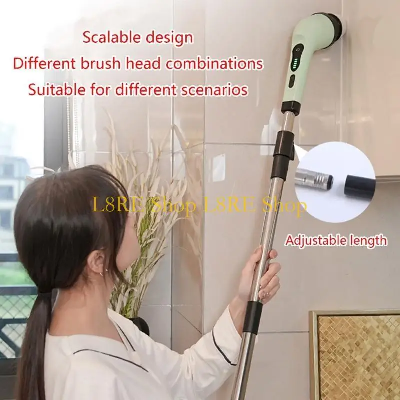 

L8RE Electric Household Cleaning Brush Power Spin Scrubber Multifunctional Cleaning Brush For Kitchen Bathroom Cleaning