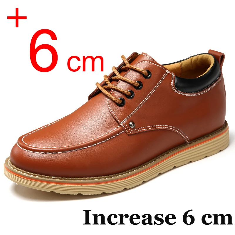 

Brand Men's Sneakers Elevator Shoes Soft Leather Business Heighten Shoes 6CM Man Daily Height Increasing Moccasins Taller Male