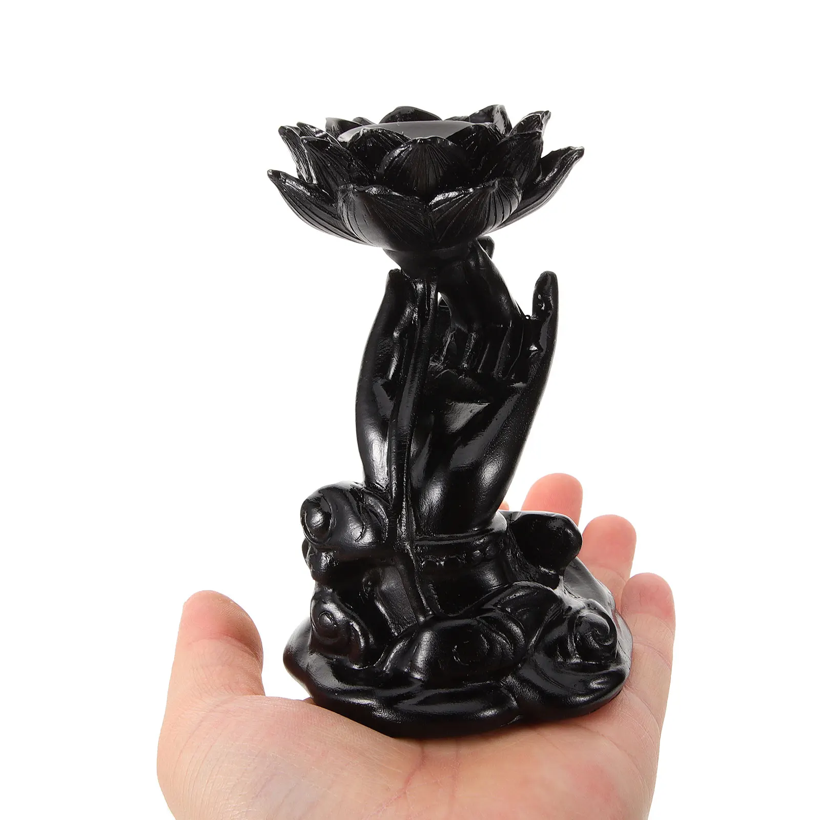 

Crystal Ball Lotus Buddha H Crystal Sphere Holder Holder Resin Display Sphere St Black Decor Art Stones Crafts