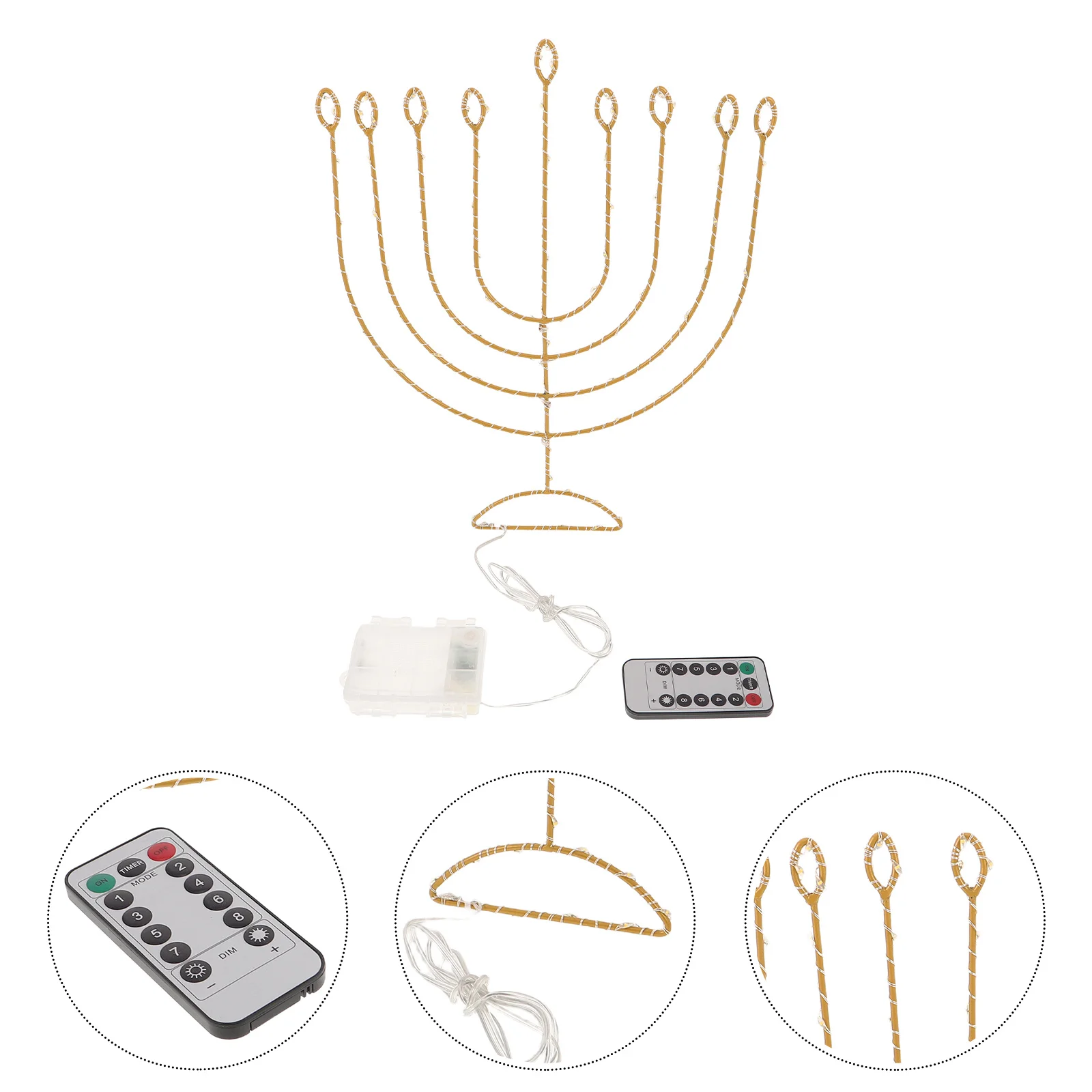 

Hanukkah Menorah Light Led Chanukah Window Silhouette Decoration Remote Controlled Warm Glow Hanging Outdoor Festival