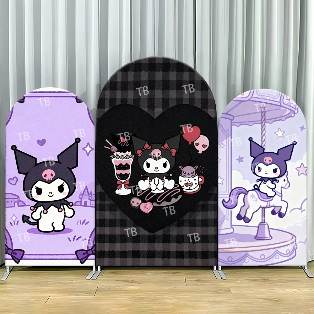 

Kuromi Arch Backdrop Cover Multi-Themes Cute Design Decor Photo Booth Prop for Kids Birthday Party Scene Decoration