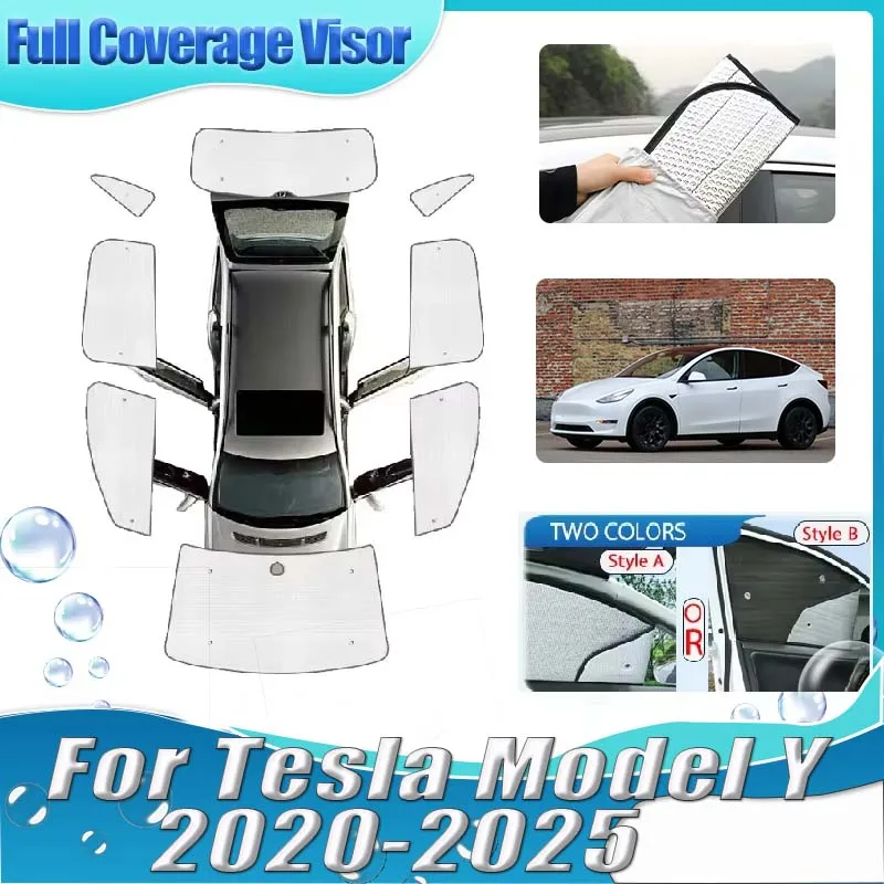 

For Tesla Model Y Accessories 2025 2020-2024 Privacy Coverage Full Windshield Sunscreens Sun Visors Anti-UV Rays Car Accessories