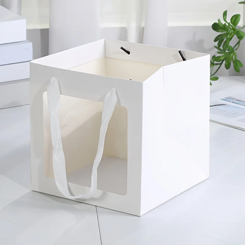 New Design 15cm Square Kraft Paper Bags (with Transparent Window) Suitable for Gift Packaging, Party Favors Birthdays view 6