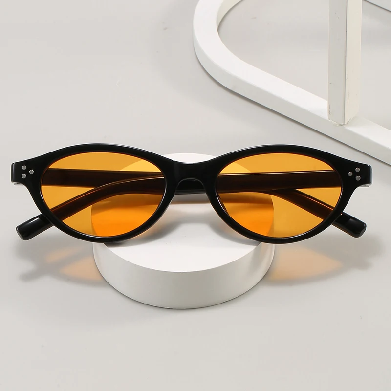 موضة صغيرة البيضاوي نمط برشام النظارات الشمسية النساء العلامة التجارية تصميم متعدد الألوان نظارات شمسية في الهواء الطلق ظلال الإناث UV400 Oculos دي سول #1