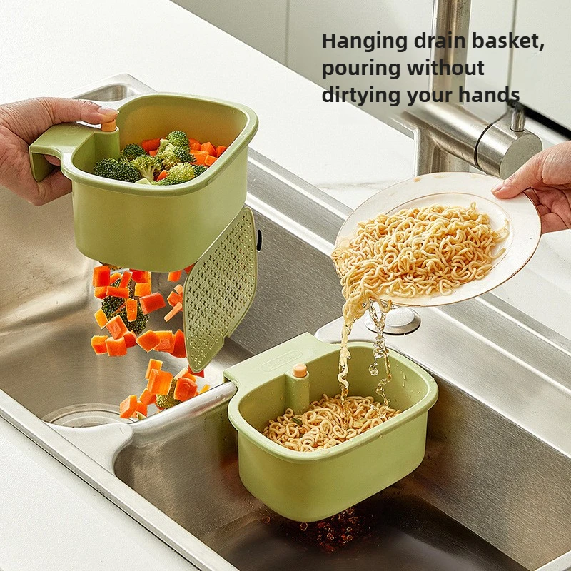 

Kitchen Sink Filter Hanging Basket Sink Vegetable Basin Anti-blocking Leak Net Press Drain Bowl Hanging Bag Mesh Shelf