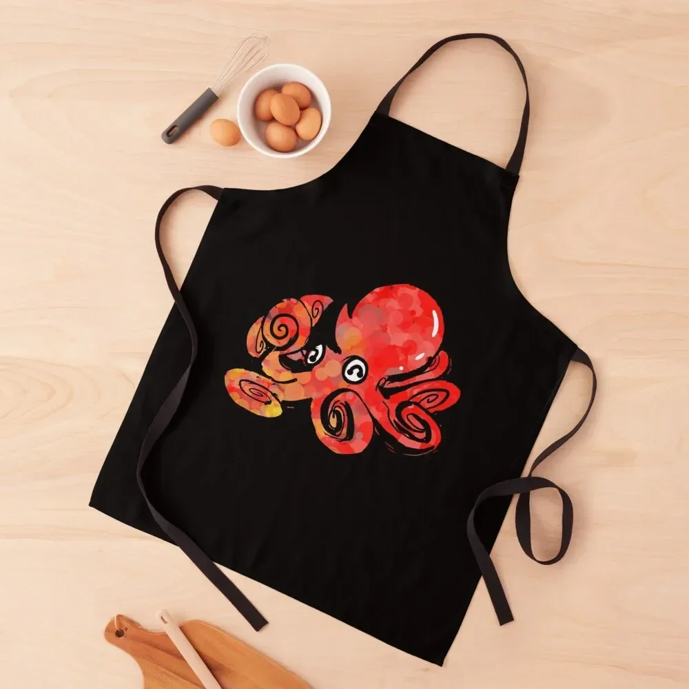 

Red Rad Octochad Apron Cute Kitchen with personal logo Apron