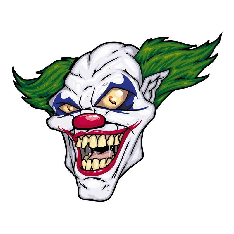 Personality Car Sticker Joker Clown on Motorcycle Laptop Decorative Accessories Waterproof and Sunscreen Vinyl Decal,13CM*13CM