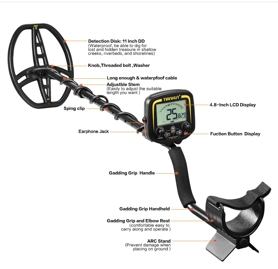 TX850 TX850L Metal Detector Underground Seeker Depth Scanner Search Finder Treasure Gold Nugget Hunter Detecting PinPointer