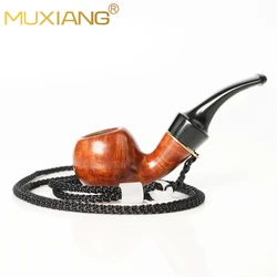 Small briar wood tobacco pipe, portable and wearable, handmade pipe, length 88mm, Father's Day gift, 3mm pipe channel