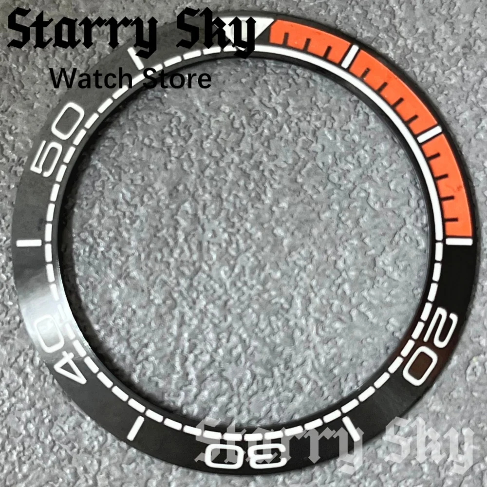 Starry Sky 40mm*32mm Men's Arabic Numerals Black Watch Bezel Watch Part Suitable For 43mm 100m Diving Watch Case Watch Accessory