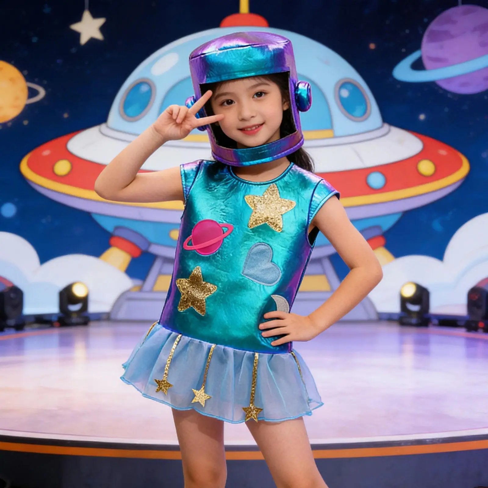 

Children Astronaut Costume Accessory Portable Comfortable Cosplay Suit for Indoor Outdoor Space Themed Events