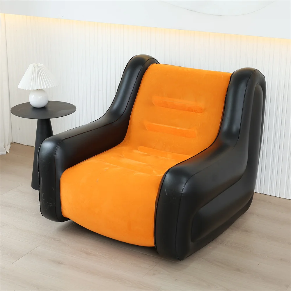 Sofá preguiçoso dobrável, espreguiçadeira inflável, dobras duráveis espessadas, espreguiçadeira de jogos compacta, banco de ar para lazer, cama, dormir
