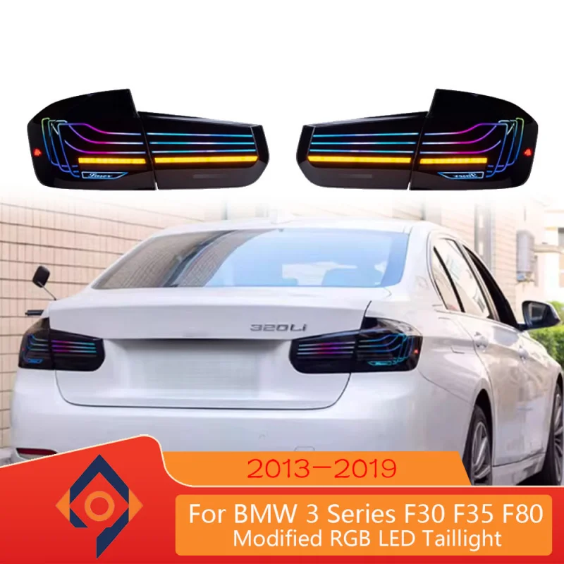 LED Taillights For BMW 3 Series F30 F35 2013-2018 Models Convert To CSL Style With Colorful RGB Tail Lights Running Lights