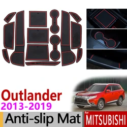 Anti-Slip Rubber Gate Slot Cup Mat for Mitsubishi Outlander 2013 2014 2015 2016 2017 2018 2019 3rd Gen Accessories Car Stickers