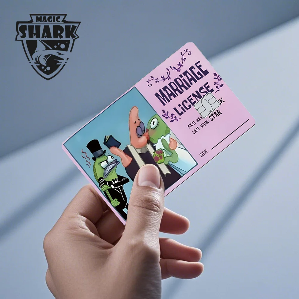 Magic Shark Cute Kawaii Bob Star Cartoon 3M Pellicola adesiva Cover skin per carta bancaria di credito di debito