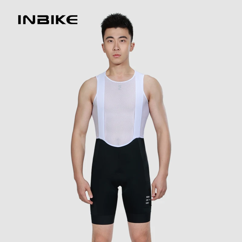 

INBIKE Cycling Bib Shorts Summer Men Thin High Waist Breathable With Pockets Sponge Cushion MTB Road Bike Shorts