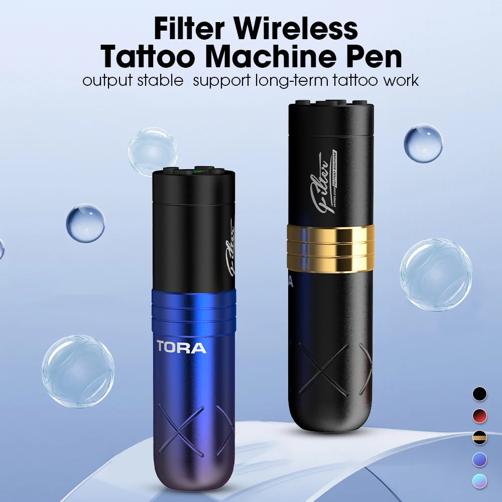 

Фильтр TORA, беспроводная тату-машинка, картридж-ручка, вращающаяся ручка для татуировки, портативный блок питания, аккумулятор 1600 мАч, светодиодный для игл для татуировки