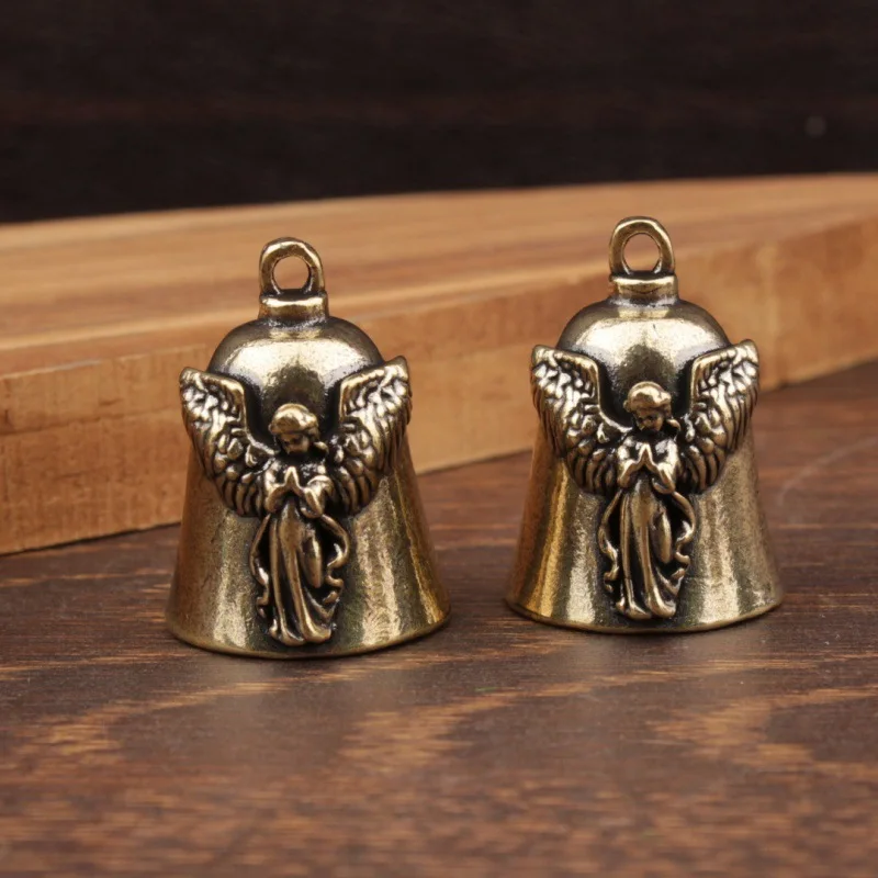 1/2Pcs Brass Ancient Bell Tianshi Bell Small Copper Stall Wholesale Brass Car Keychain