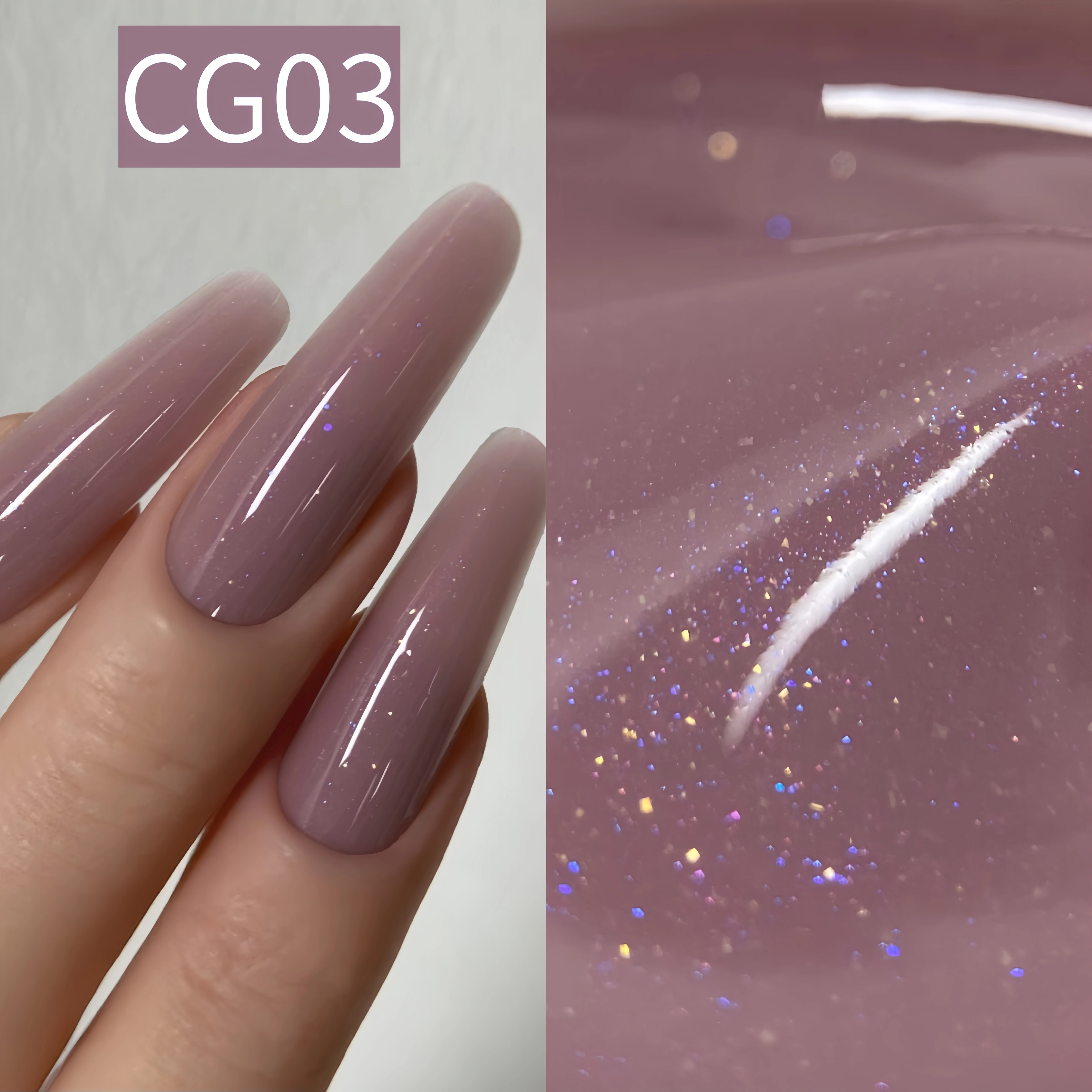 MSHARE 50g TPO Free Color Glitter Medium Liquid Builder Nail Gel Nail Construction Gel For Nail Extension Self Leveling Soak Off