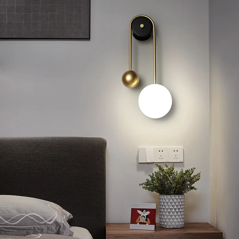 โมเดิร์นไฟ LED ในร่มโคมไฟบันได Nordic ห้องนั่งเล่นห้องนอนภายใน Wall Sconce สําหรับ Home Wall Decor โคมไฟ LED Wall LIGHT