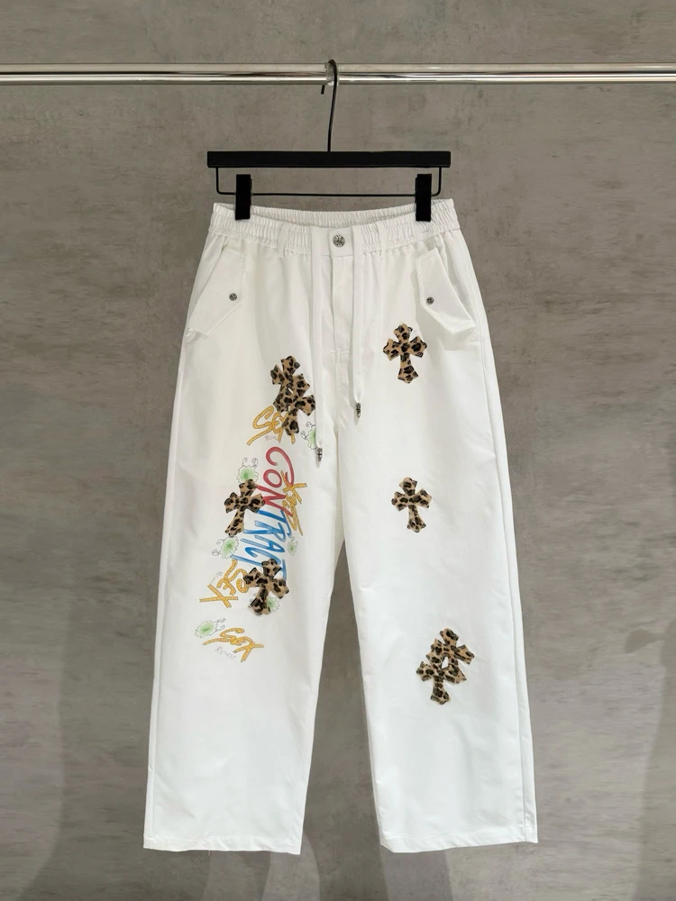 

Повседневные свободные брюки-карго в стиле милитари с камуфляжным принтом, плотные, с леопардовым принтом и лоскутным шитьем, прямые, из хлопка