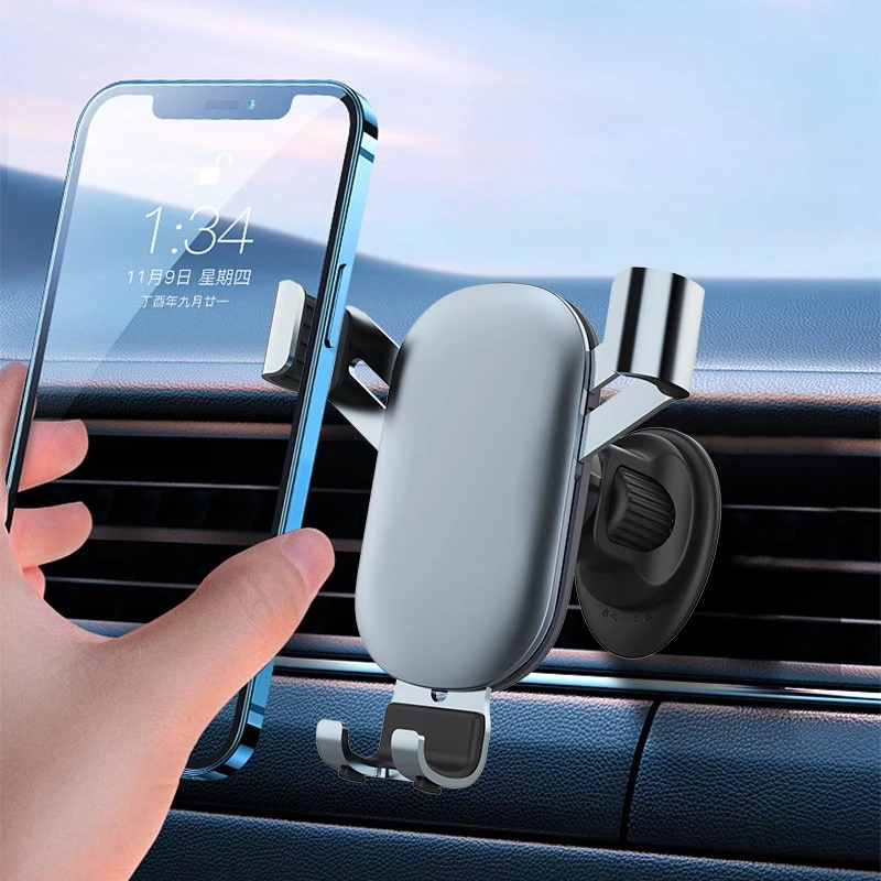 Air Vent Car Phone Holder Gravity Lock Phone Mount 360-Degree GPS Support Adjustment Universal Auto Phone Stand for 4-7 Inches