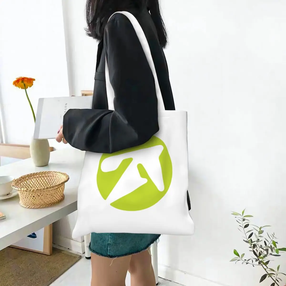 Aphex Twin Richard D James Canvas Tote Handbag Shoulder Bags Large Capacity Shopping Bags for Unisex