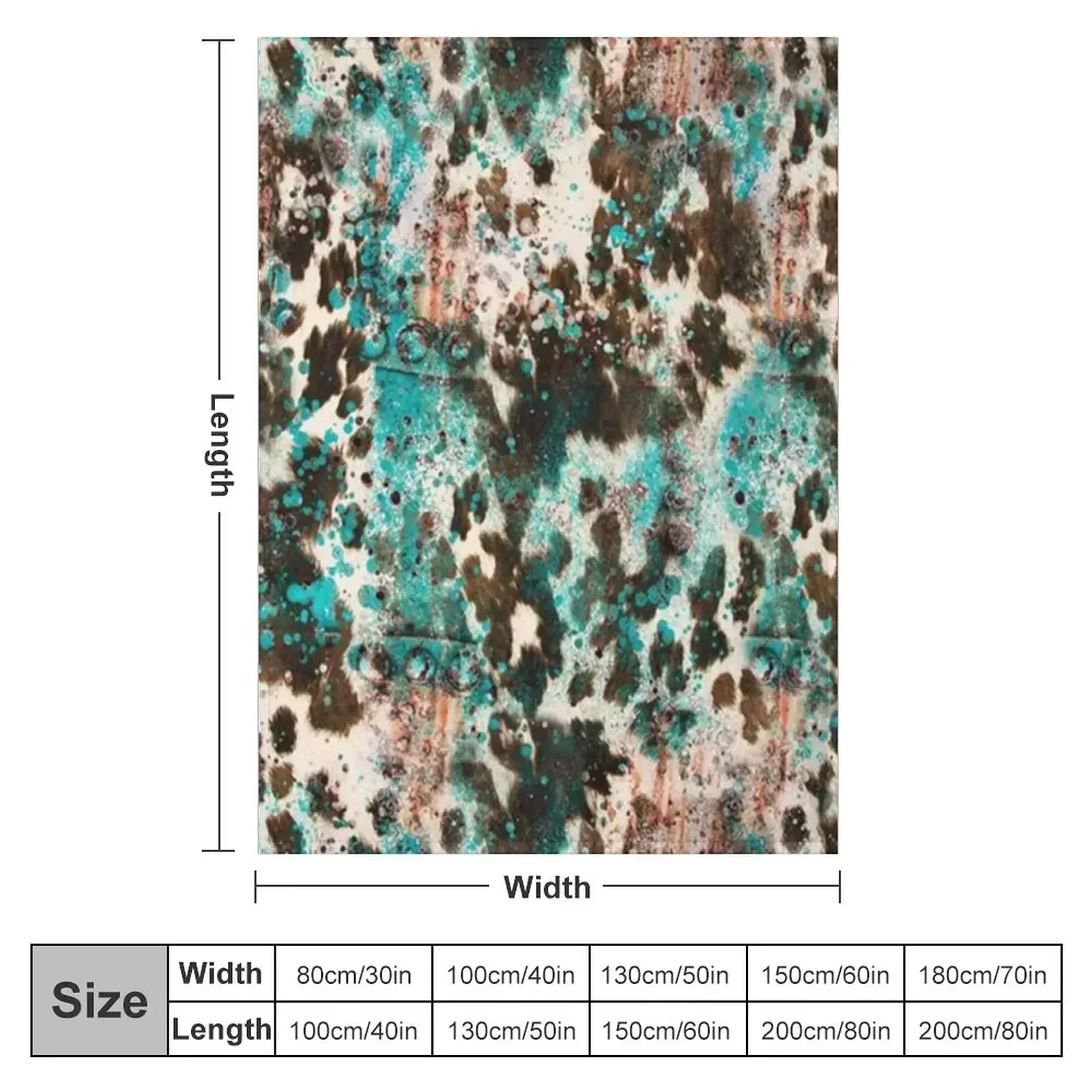 Western Boho Cowhide Turquoise Pattern Throw Blanket Fashion Sofas Bed linens For Sofa Thin Decorative Throw Blankets
