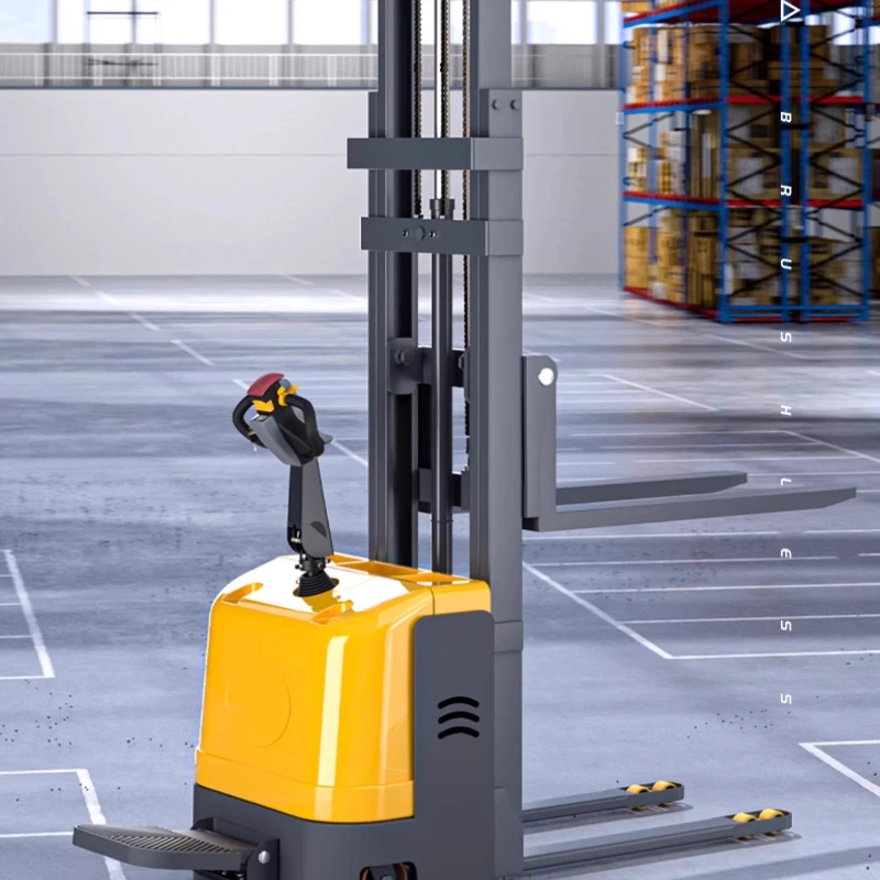 Small all-electric forklift 1 ton 2 tons electric stacker hydraulic handling lifting loading and unloading automatic lifting
