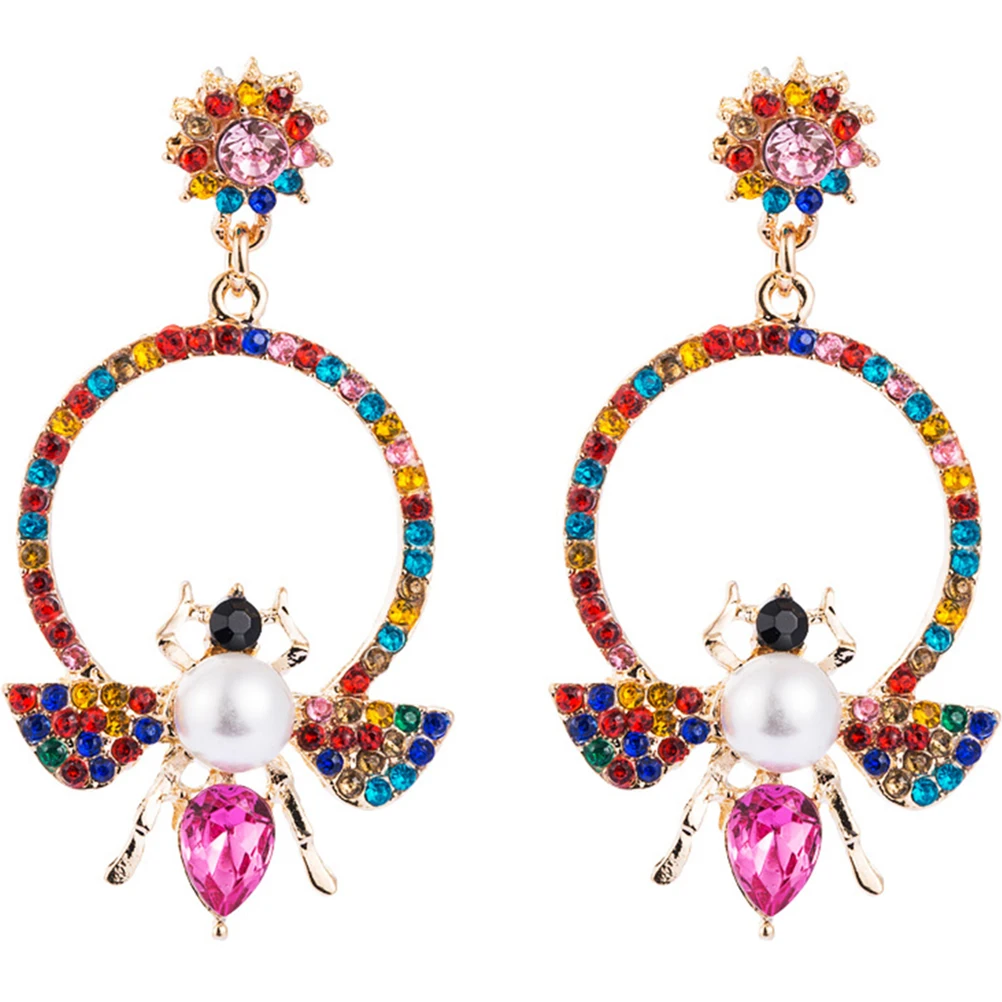 

Pearl Ear Rhinestones For Girls Dangle Earrings Bee Earrings Women Girls Fashion Jewelry Trendy Gift