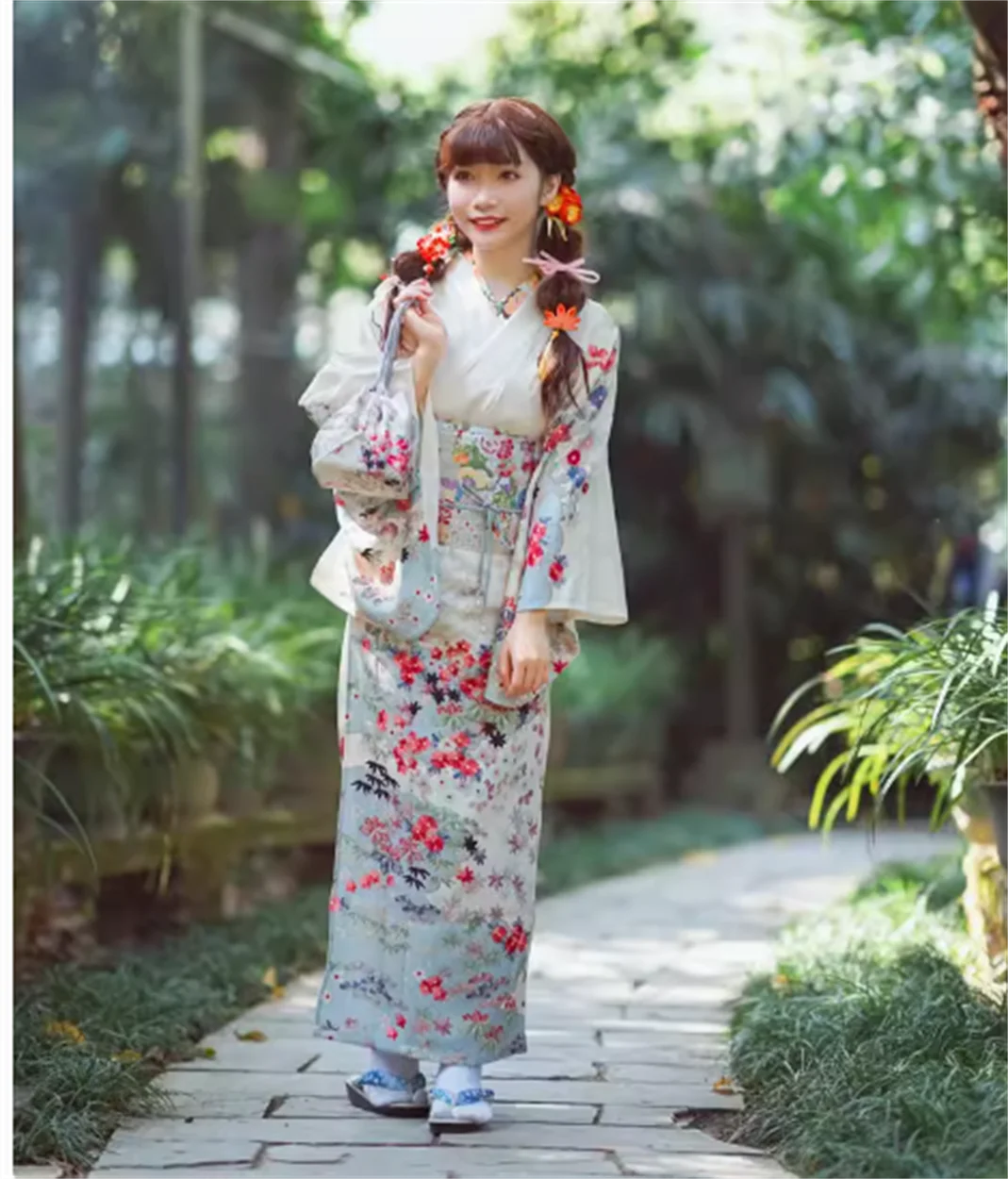 Kimono formal attire and fresh floral prints