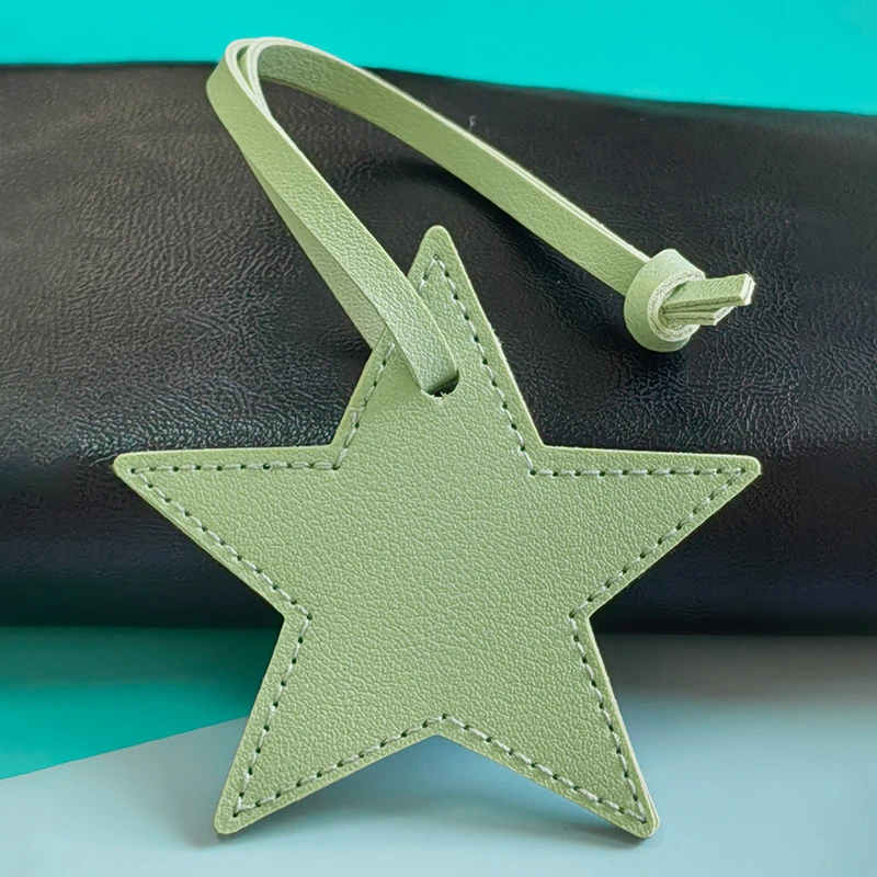 8 cm PU-Leder-Patch, fünfzackiger Stern, Schlüsselanhänger, Stern-Dekoration zum Verschönern von Taschen, Kleidung, Schlüsselband – Detail 3