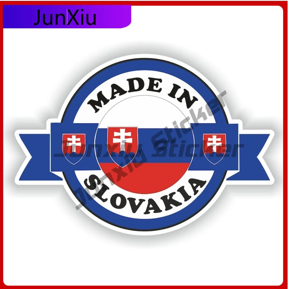 Made In Slovakia National Flag With Emblem Sticker Graphic Decal Race Car Decoration Decals Motorcycle Stickers Emblem Refit Mir