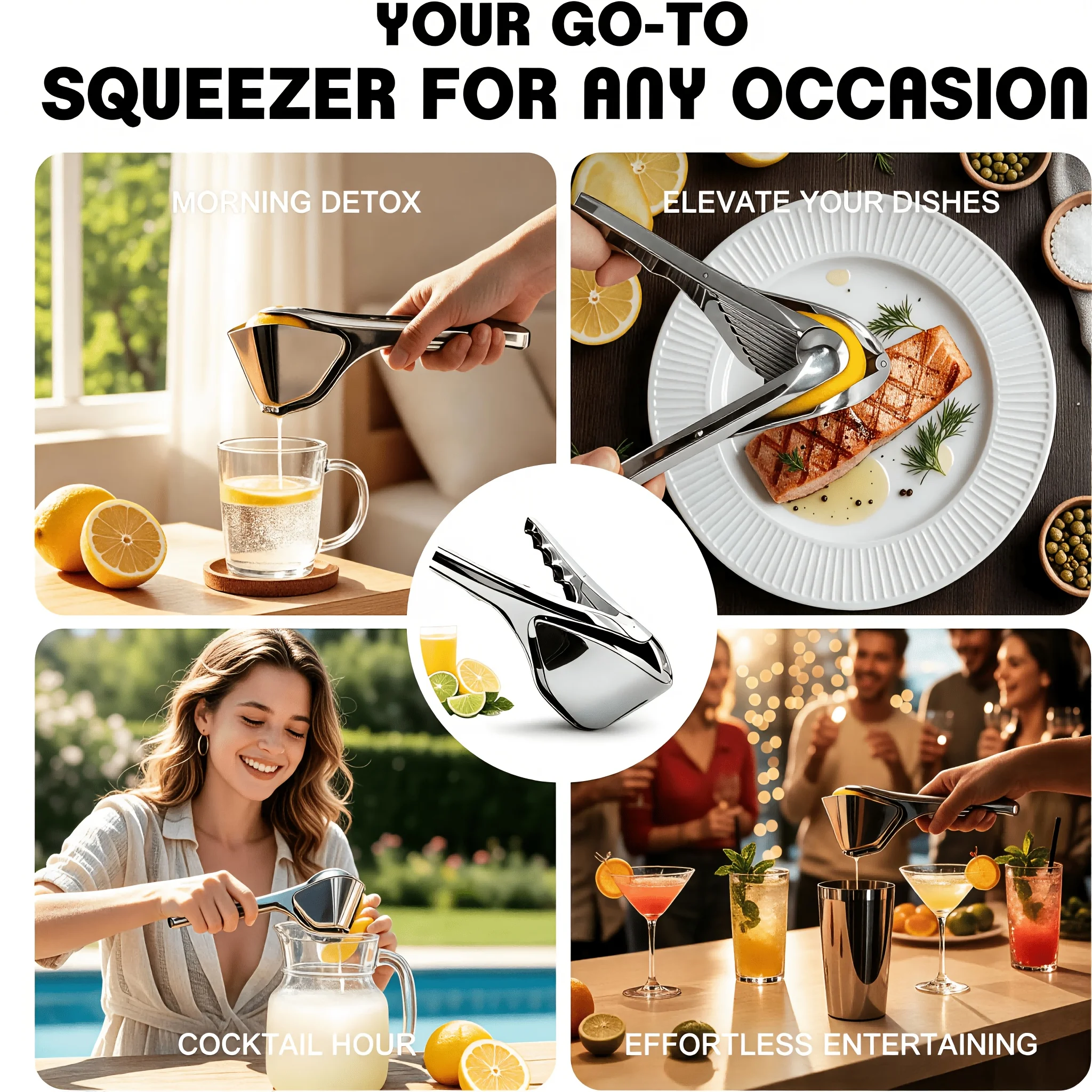 1PC Stainless Steel Lemon Squeezer Heavy‑Duty Hand Press Citrus Juicer Max Juice Extraction Easy Clean for Lemon Lime Home view 4