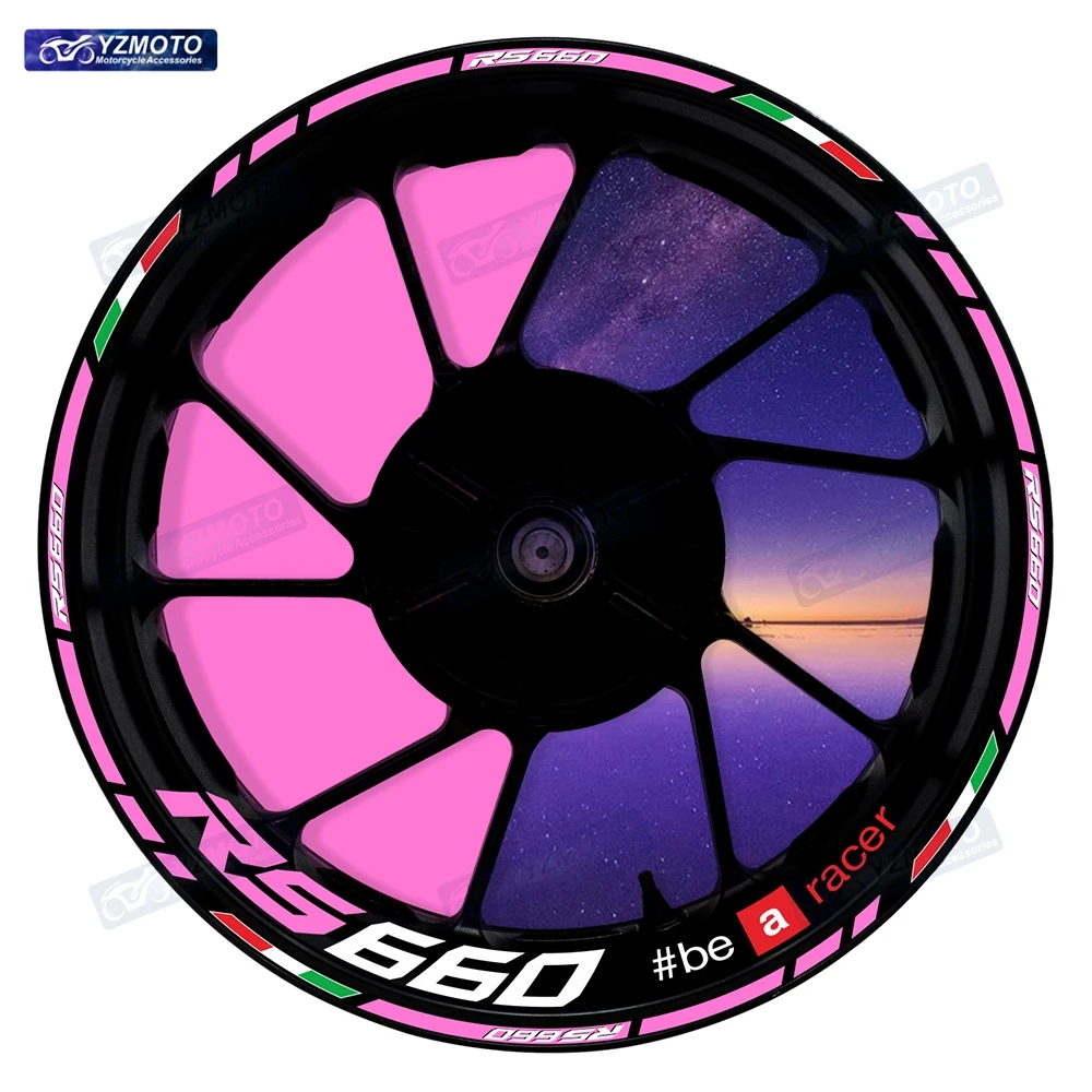 

For Aprilia RS660 Motorcycle 17 Inch Front And Rear Wheel Stripe Wheel Decal Decorative Reflective Waterproof Rim Stickers