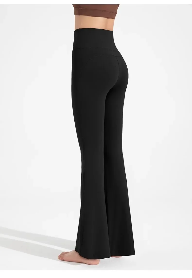 Pilates-Sporttights mit hoher Taille, ausgestellte Yoga-Hose, nahtlose Leggings, Damen-Fitness-Hosen mit Hüftlift, hautfarbene Freizeit-Sport-Yoga-Hose – Detail 4