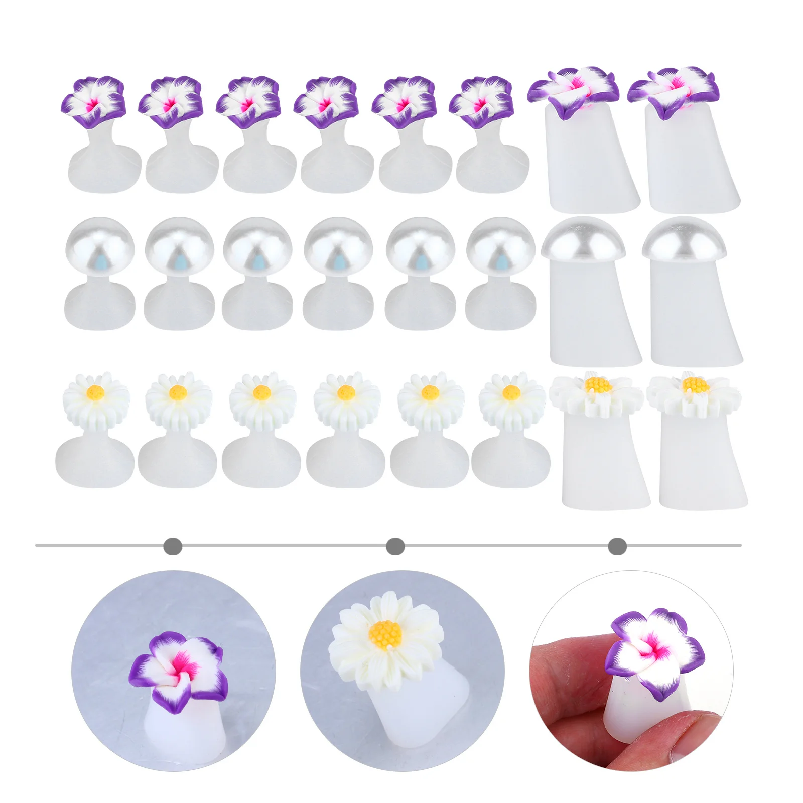

24pcs Silicone Toe Separators 3 Styles Daisy Bauhinia Flower Shape For Pedicure Nail Art Reusable Spacers Pedicure Tool