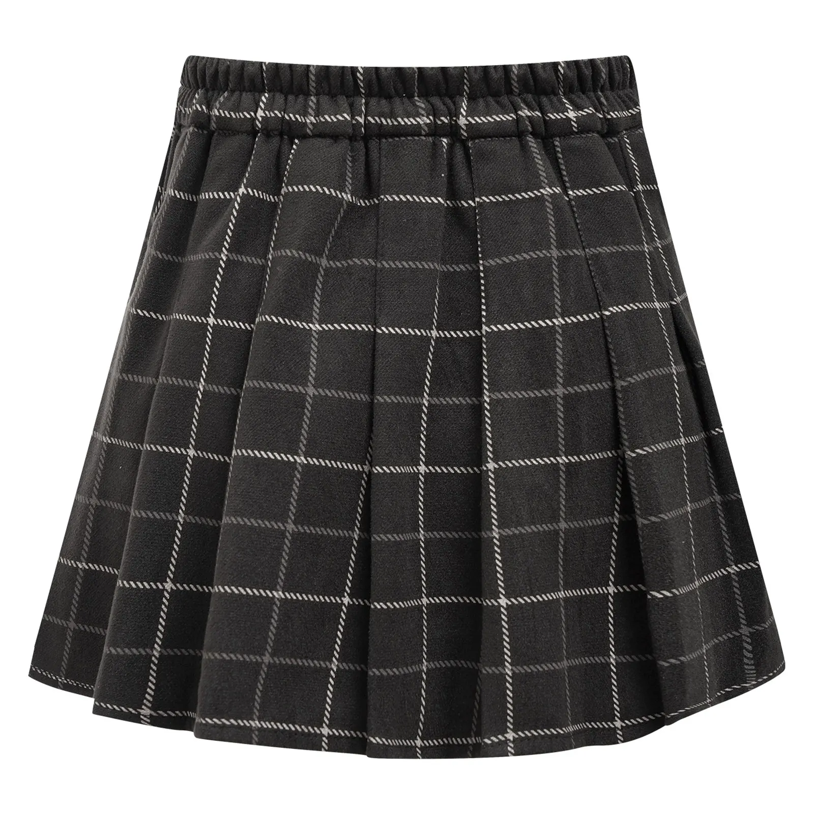 2023 Kids Girls Casual A-Line Skirts Schoolgirls Uniform Fashion Button Plaid Pleated Skirt for Halloween Birthday Theme Party