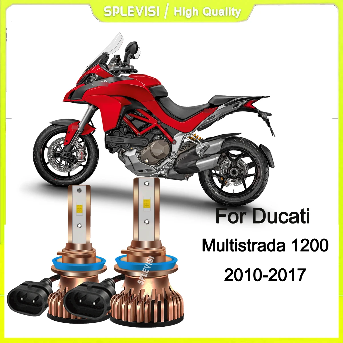 

2PCS 6000K White H11 H9 LED Moto Headlight Headlamp Bulbs For Ducati Multistrada 1200 2010 2011 2012 2013 2014 2015 2016 2017
