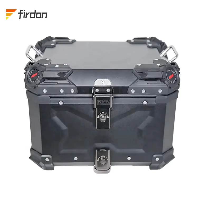 45l Waterproof Trunk X Design Full Black Large Capacity Aluminum Alloy Tail Boxes Custom Motorbike Top Box For Motorcycle