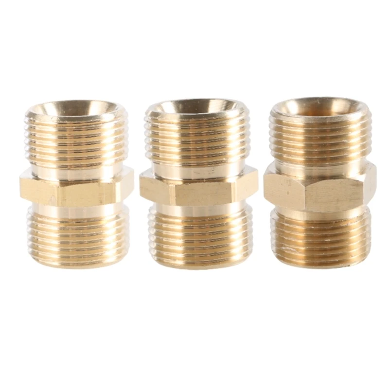 High Strength M22 Male Thread Pressure Washer Hose Extension Connector Adapter Hose Extender, Solid Brass,Easy Dropshipping