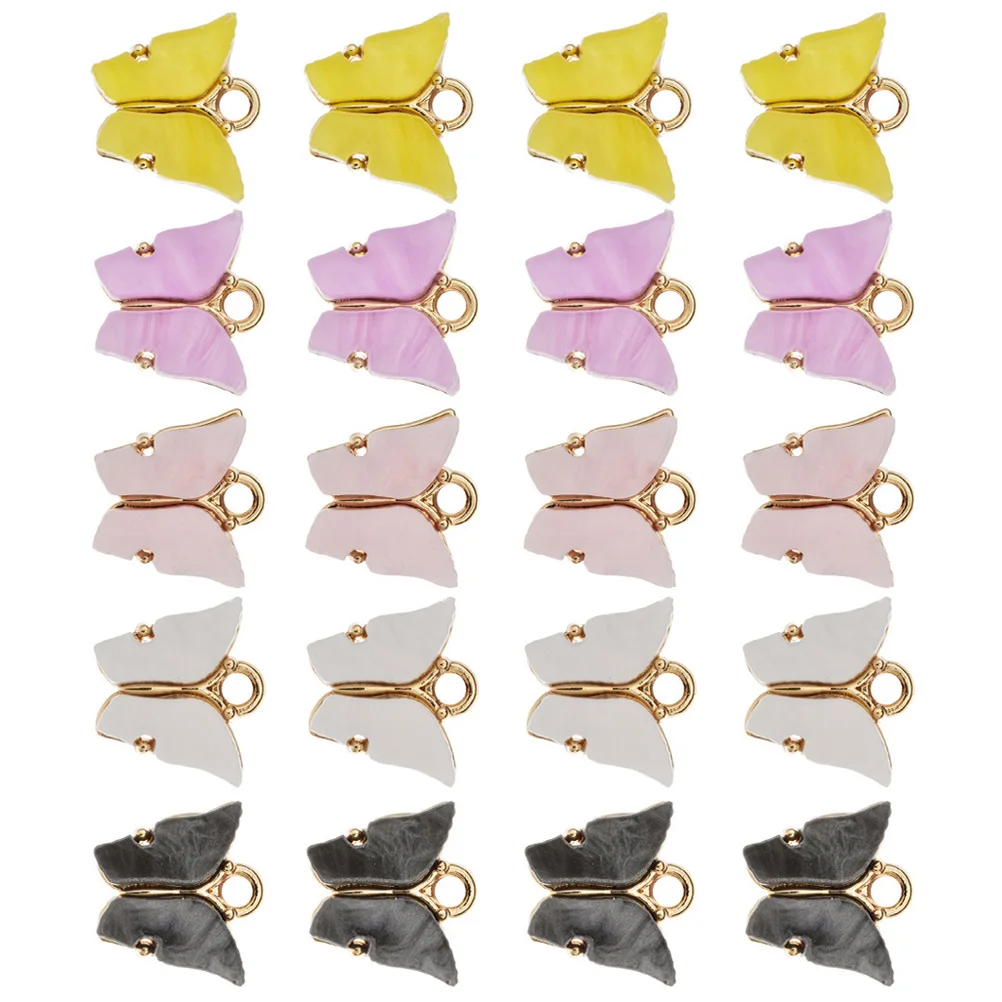 

20 Pcs Printing Colorful Pendant Earrings Acrylic Creative Butterflies