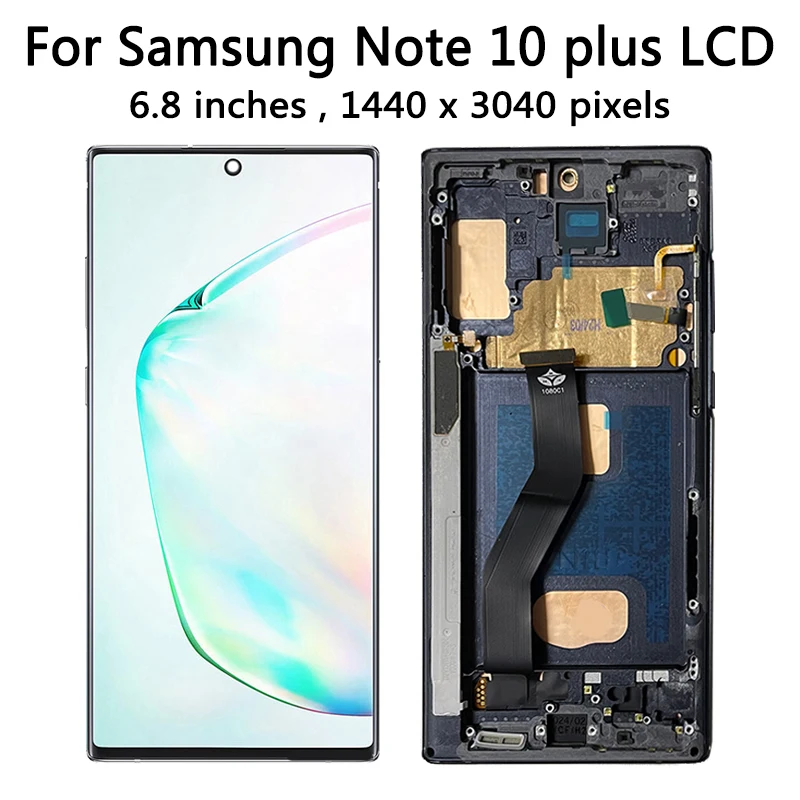 TFT Screen for Samsung Note10+ N975F N976F Lcd Display Digital Touch Screen with Frame Support S Pen for Samsung  Note 10 Plus