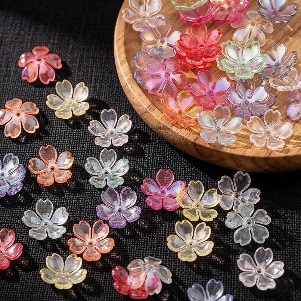 

50/100pcs Flower Beads Colored Acrylic Spacer Loose Beads For DIY Bracelet Necklace Earring Jewelry Making Supplies Accessories