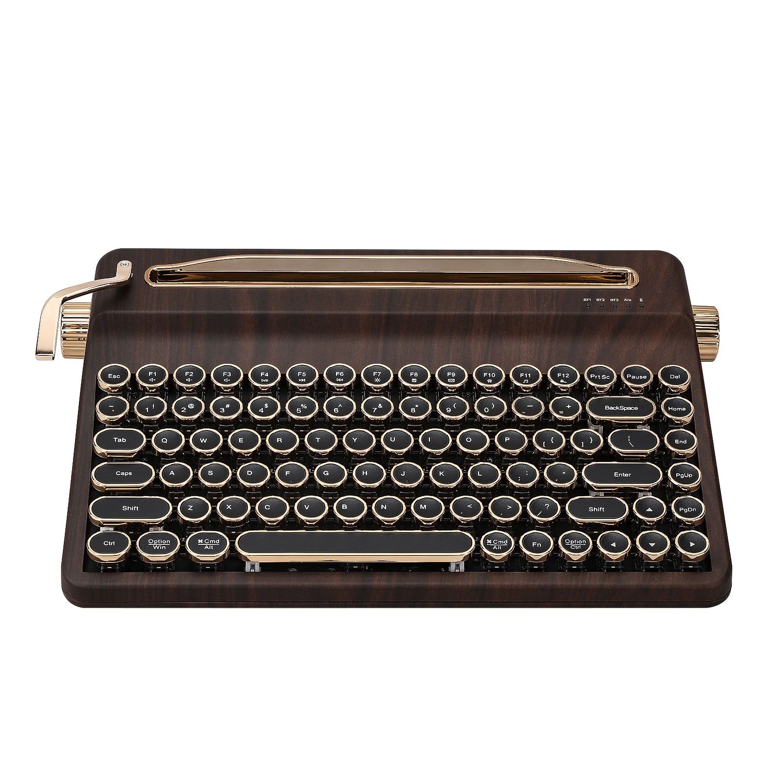 YUNZII QL75 QMK/VIA Mechanical Keyboard, Vintage Wireless Custom Retro Typewriter Style RGB Keyboard, for Mac/Win, Gift Box Pack