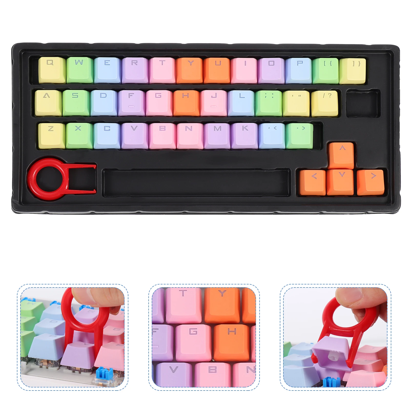 

Exquisite Workmanship Pbt Keycaps Kits Premium Keycaps For Mechanical Keyboard Easy Install Chic Computer Keycaps