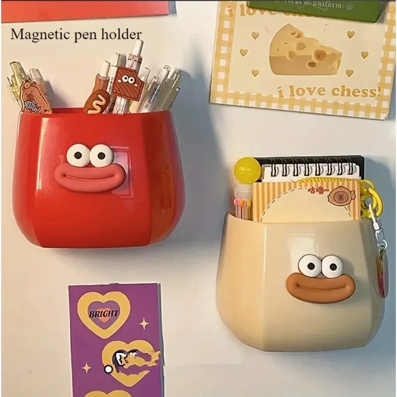 Magnetic Cute Big Mouth Pen Holder - DIY Office Storage Box, Office Decoration, Refrigerator Door Sticker Storage Box