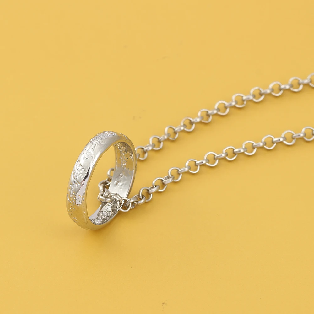 Movie Cosplay Costume Ring Necklace Set Fashion Simple Style Pendant Accessory Gift for Outfit Themed Parties view 3