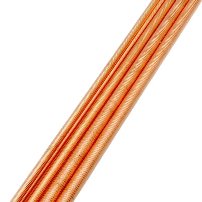 Copper Threaded Rods Bars Studding Studs Full Thread Copper Screw Rod M4 M5 M6 M8 M10 M12 Copper Threaded Rod