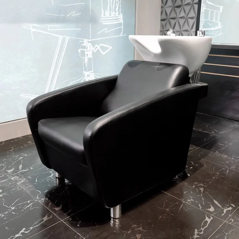Hair wash bed, Internet celebrity semi-lying barbershop special shampoo bed, high-end hair salon flush bed, European style simpl